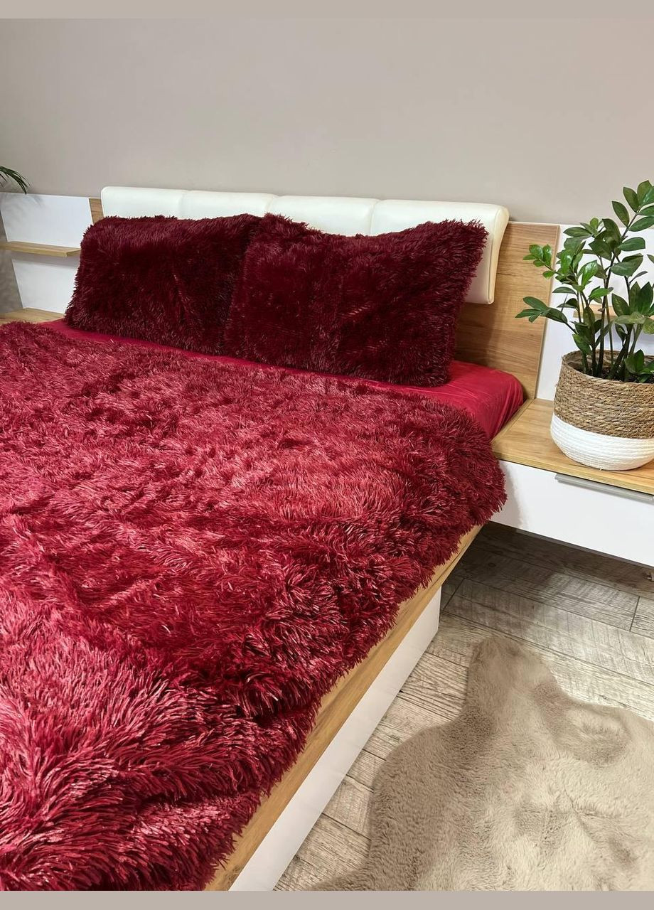 Велюровый комплект постельного белья Евро 200x230 см наволочка 50х70см 2шт (П4К-velur-travka-002/12-2) No Brand (316230766)