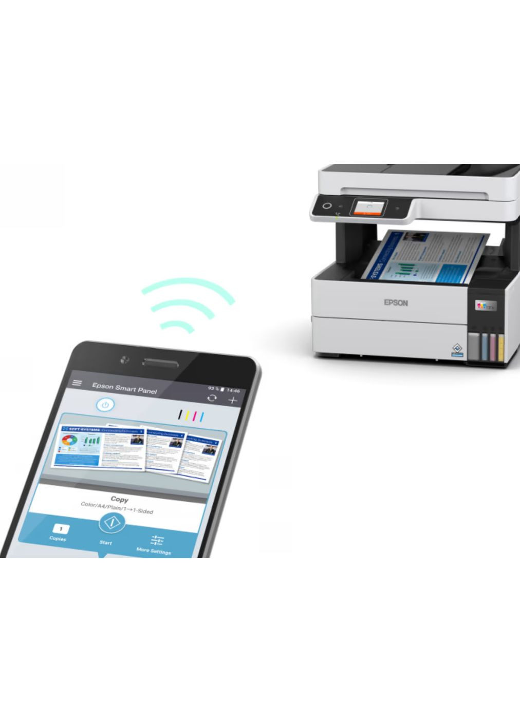 МФУ ink color A4 EcoTank L6490 37_23 ppm Fax ADF Duplex USB Ethernet WiFi 4 ink Pigment Epson (315040910)