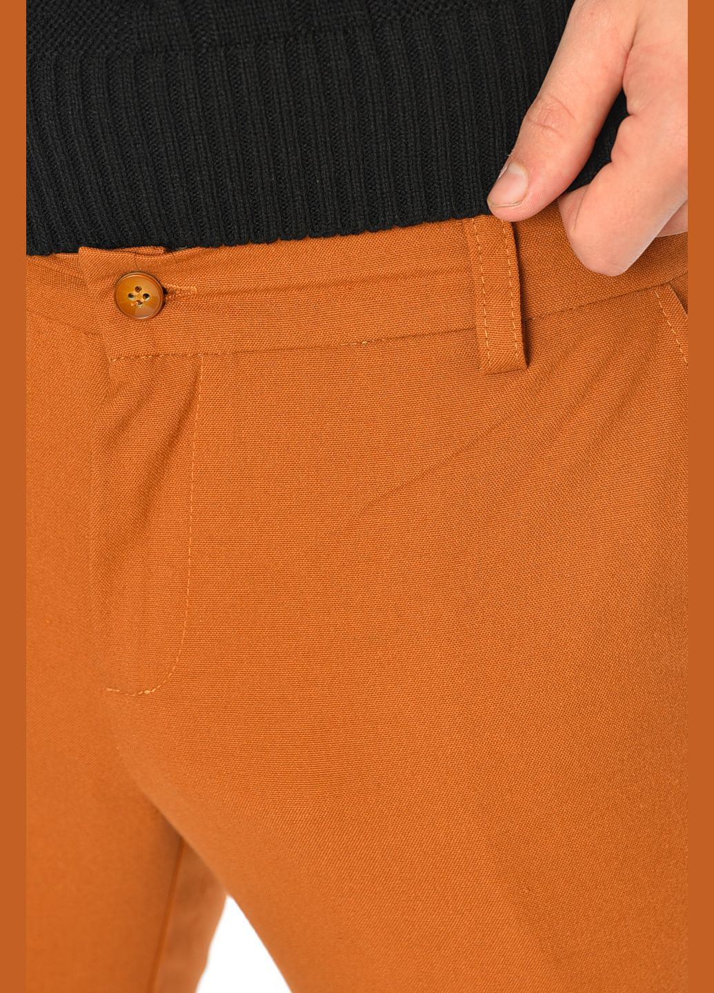 Штани чоловічі однотонні коричневого кольору Let's Shop (306426781)