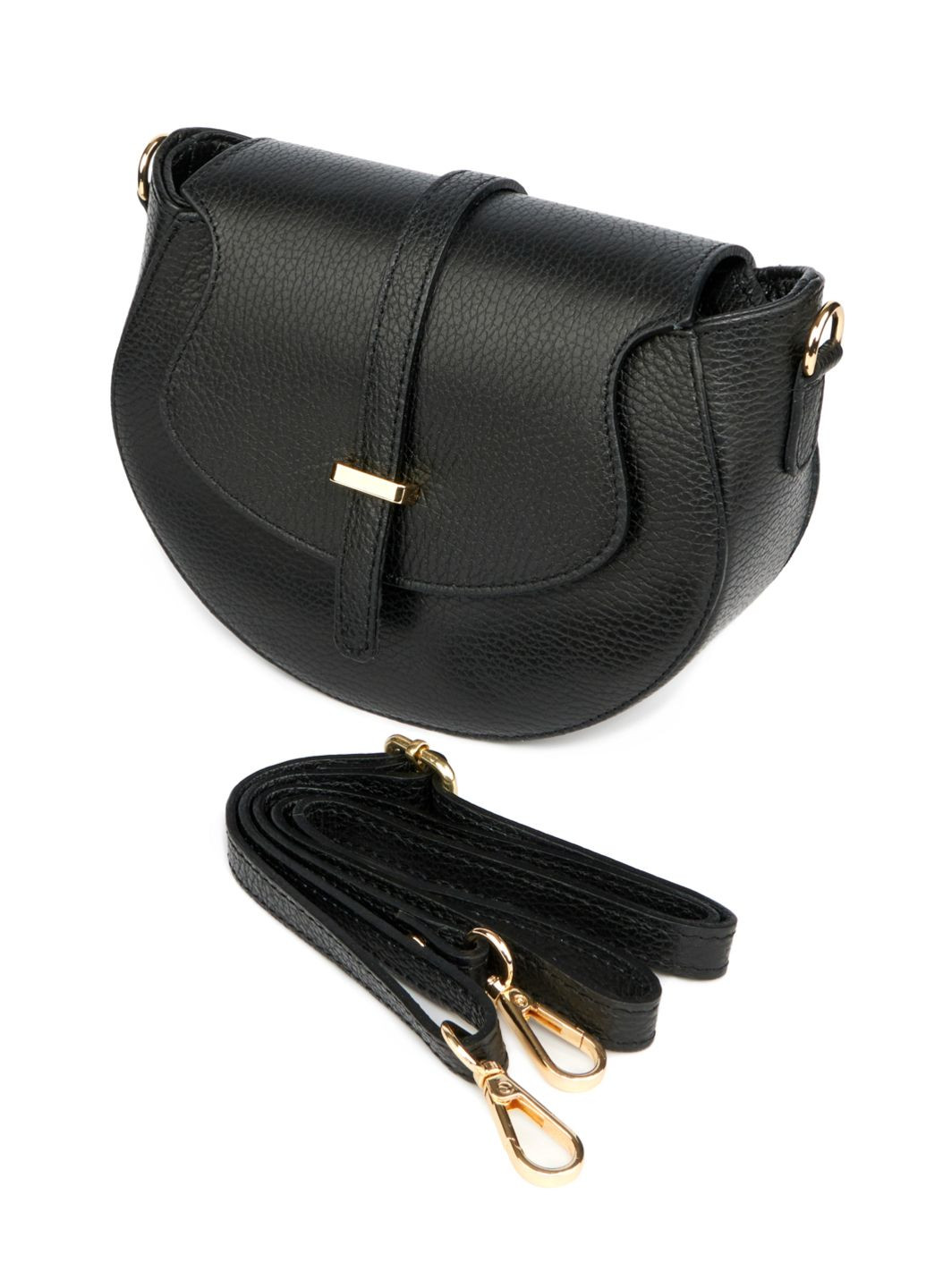 Сумочка через плечо женская натуральная кожа черная Fior Di Loto (371884241)