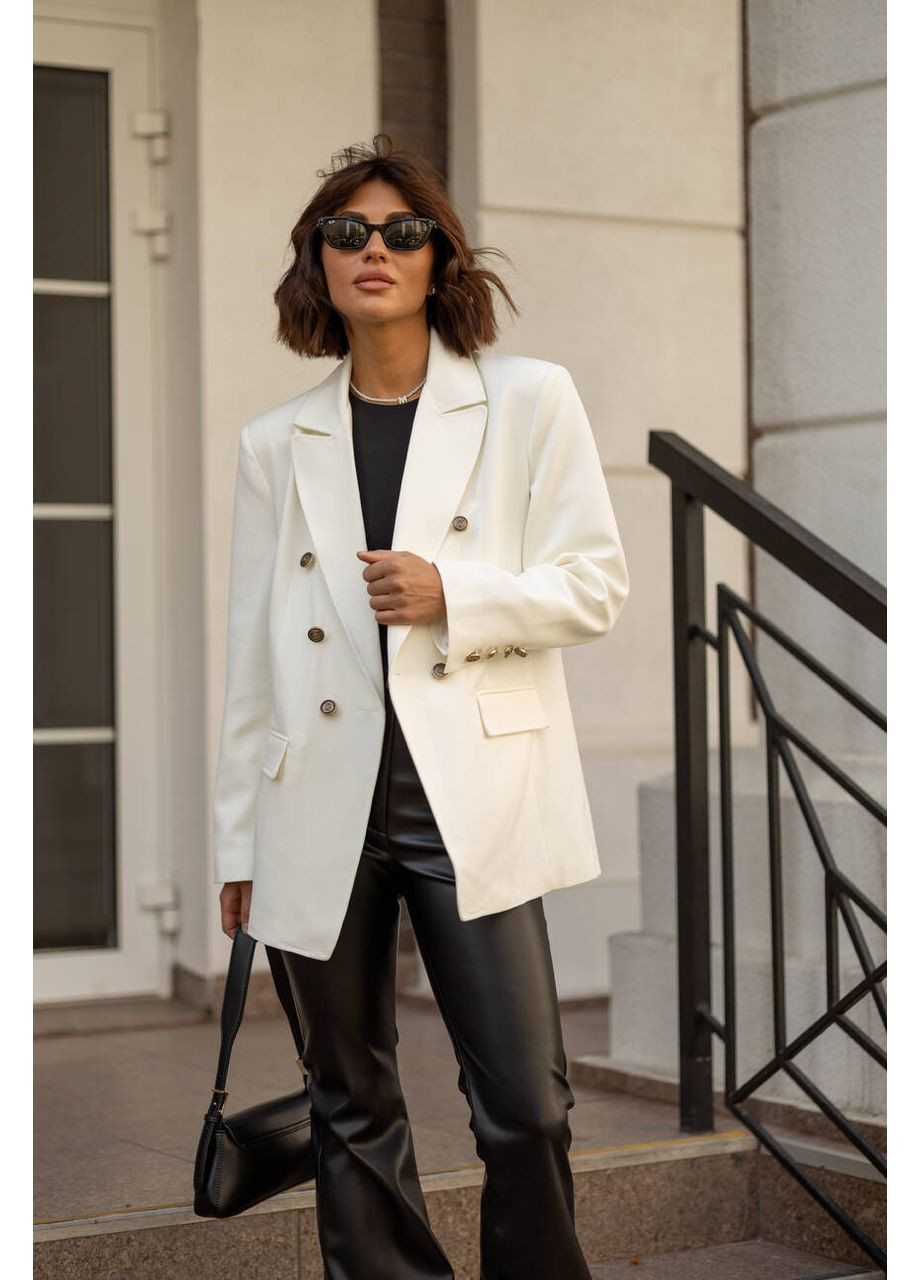 Молочный женский пиджак ricco цвет молоко milirud -