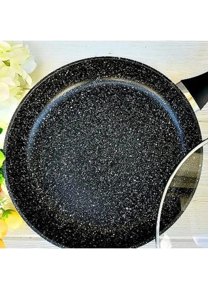 Сковорода UN-5151 антипригарное гранитное покрытие 18 см темный мрамор Unique (365813075)