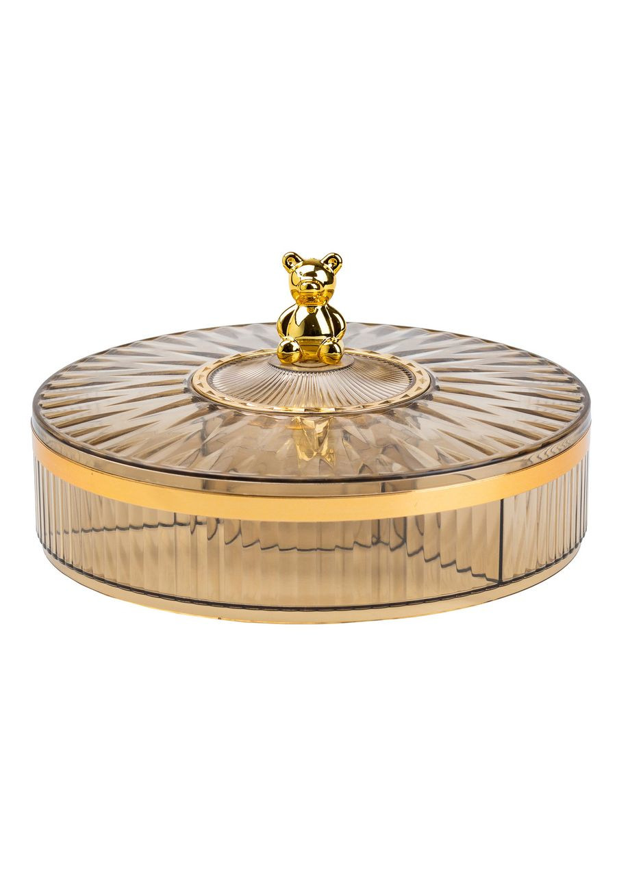 Цукерниця пластикова на 4 відділення кругла 26 см tea color HP48629G TS Kitchen (353505485)