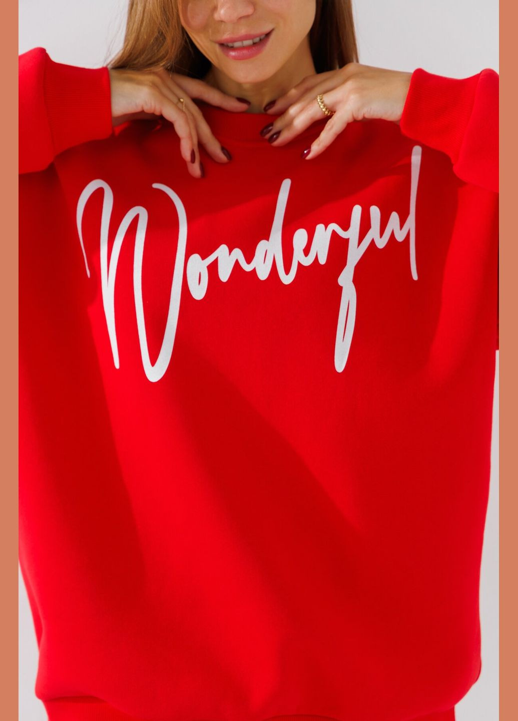 Красный свитшот с принтом женский 83503 красный shop (2000990775948) Crep (315997954)