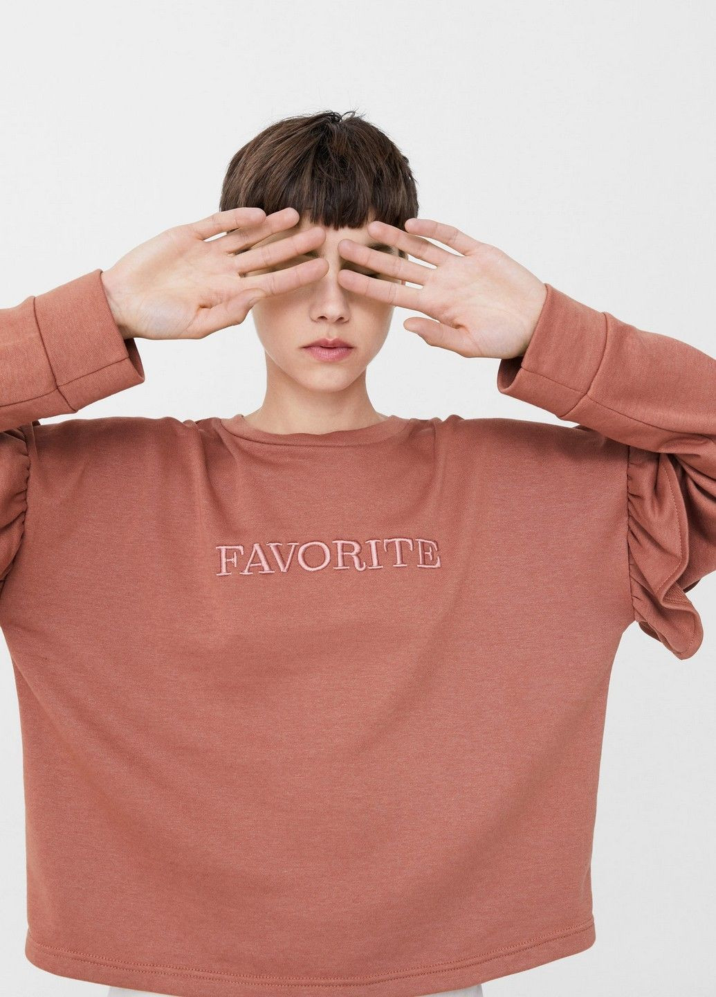 Темно-бежевий світшот Mango однотонний (352246974)