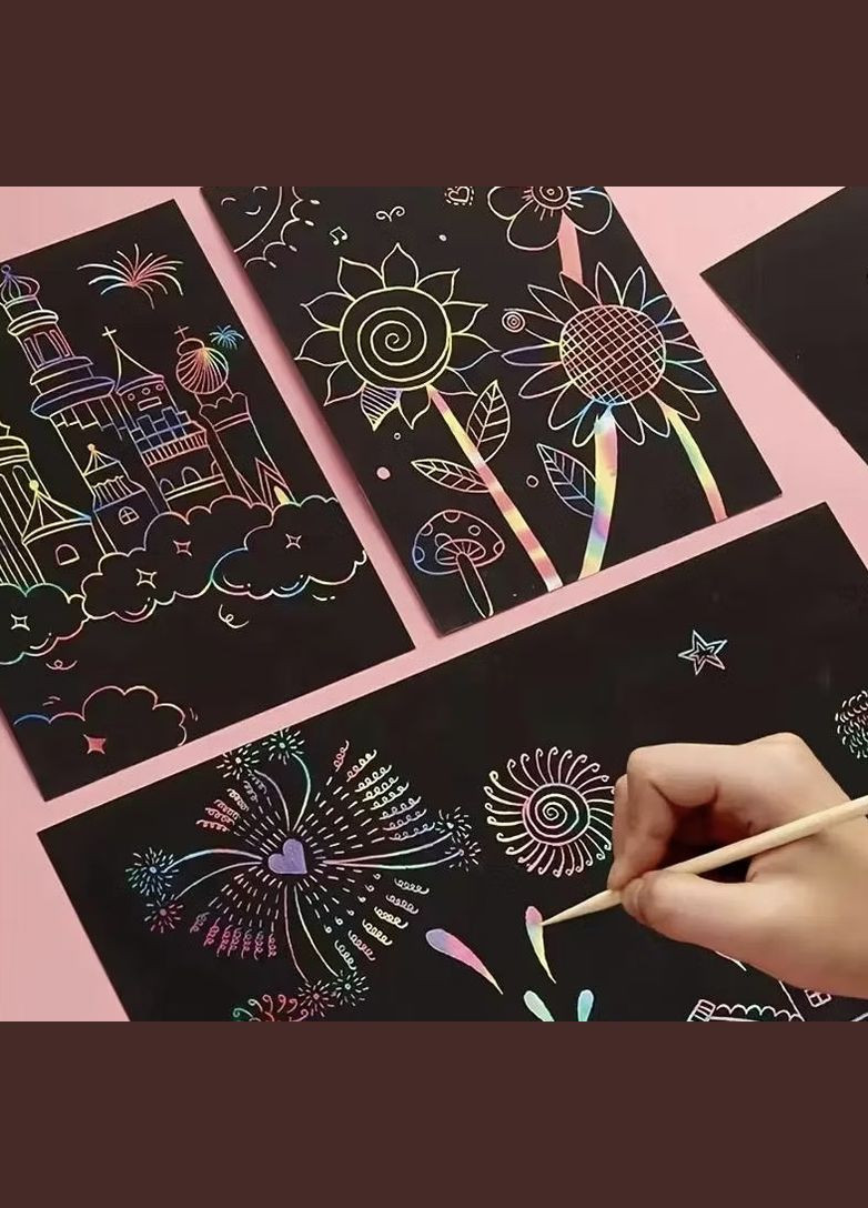 Набір скретч карт для малювання з трафаретами No Brand (329882226)