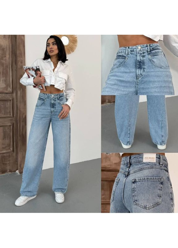 Женские джинсы широкого кроя с высокой посадкой, Размер одежды S, Цвет Джинс. Top Secret Denim (354697517)