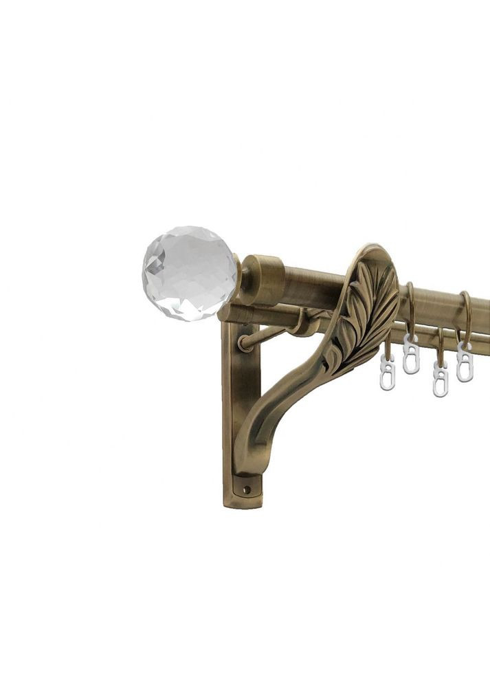 Карниз Люмиера металлический двухрядный ретро гладкая труба Антик 25\19 мм 240 см (4301696) ORVIT (300847409)