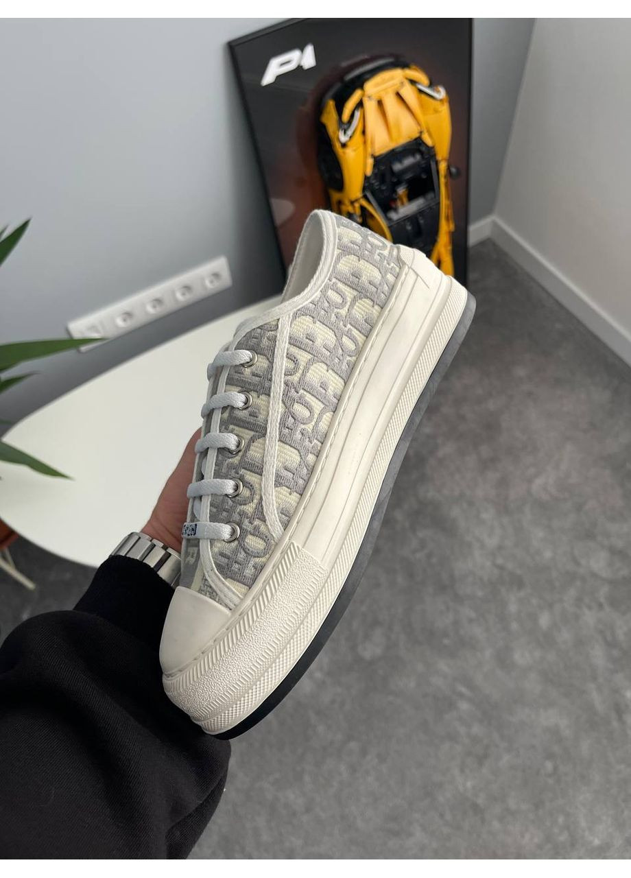 Кросівки жіночі Dior B23 White Grey Platform Premium | Діор Б32 Платформа білі No Brand білі демісезони (360894526)