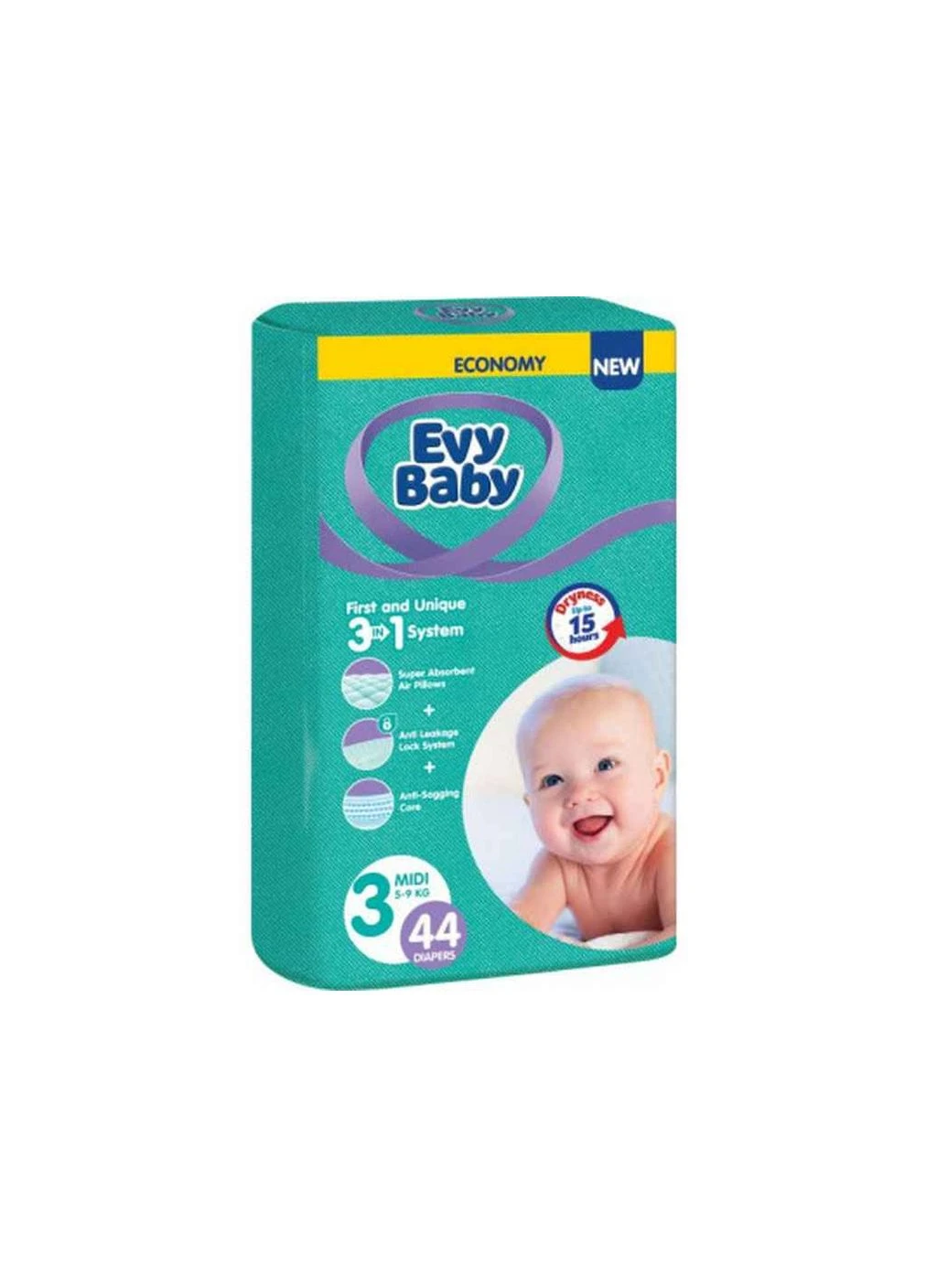 Подгузники 5-9кг 44шт midi twin Evy Baby (399729607)