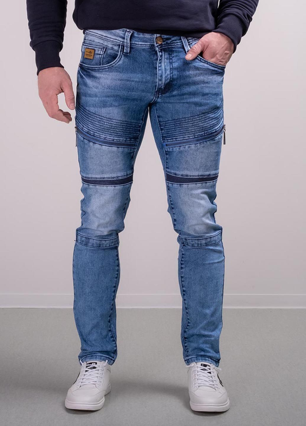 Синие демисезонные джинсы мужские 200116 Power