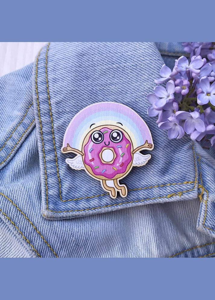 Значок з дерева "ангельський пончик" Cozy-Up (291162067)