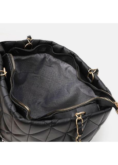 Сумка шоппер жіноча з екошкіри на плече велика Чорний 39086 Monsen (353302665)