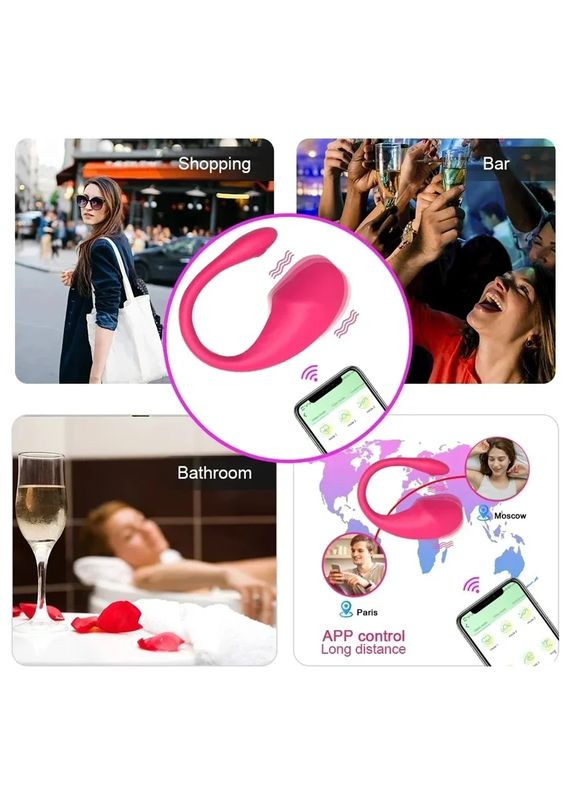 Смарт вібратор Candy для пар з дистанційним керуванням через додаток, вібро яйце з блютуз, стимуляція клітора і точки G STF (313111444)
