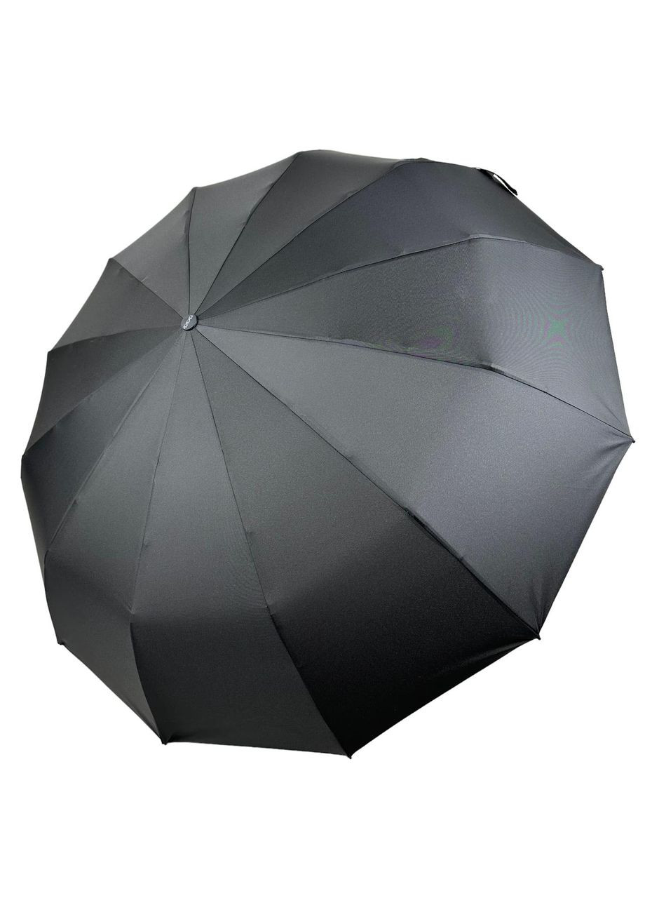 Чорна чоловіча парасолька повний автомат антивітер на 12 потрійних спиць три слони чорна (07563-1) Три Слона (334003989)