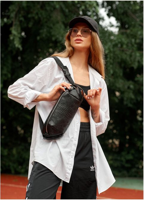 Сумка бананка женская через плечо из экокожи Holster MSH Черный Sambag (302008323)