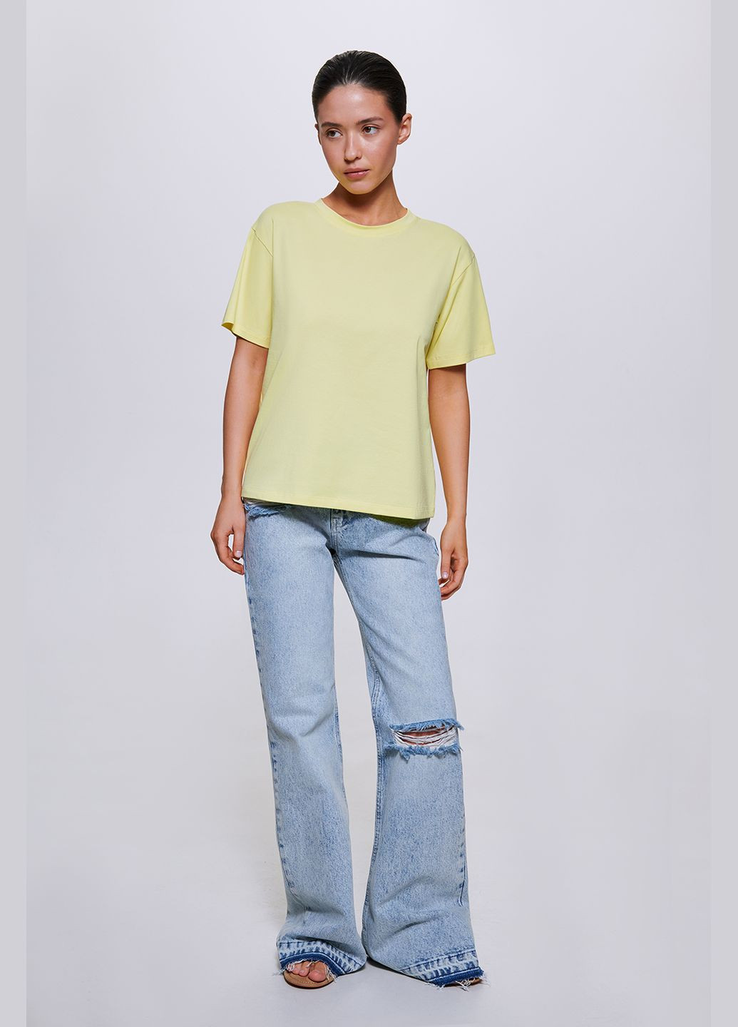 Футболка oversize Серый меланж 1005-22 Papaya - (329152516)