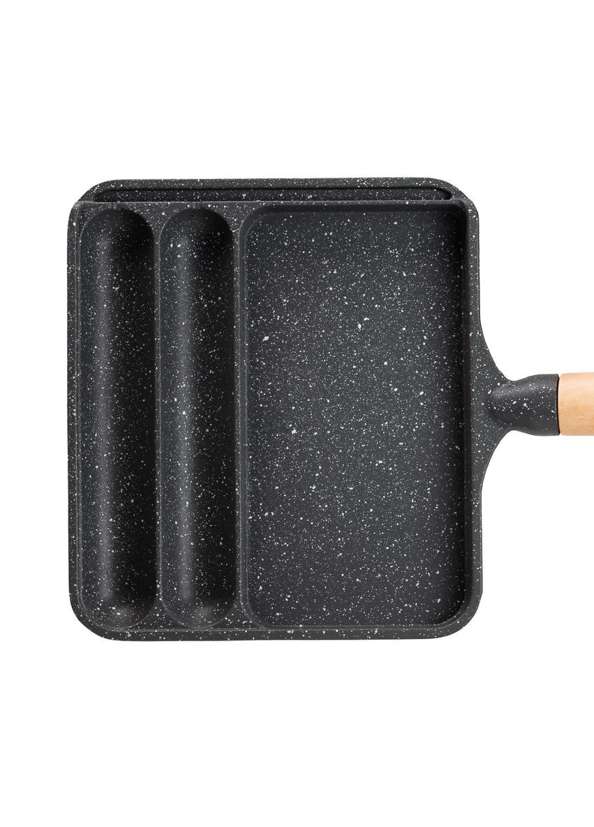 Сковорода прямокутна на 3 секції з антипригарним покриттям сіра HP39572C Jooki (358706274)