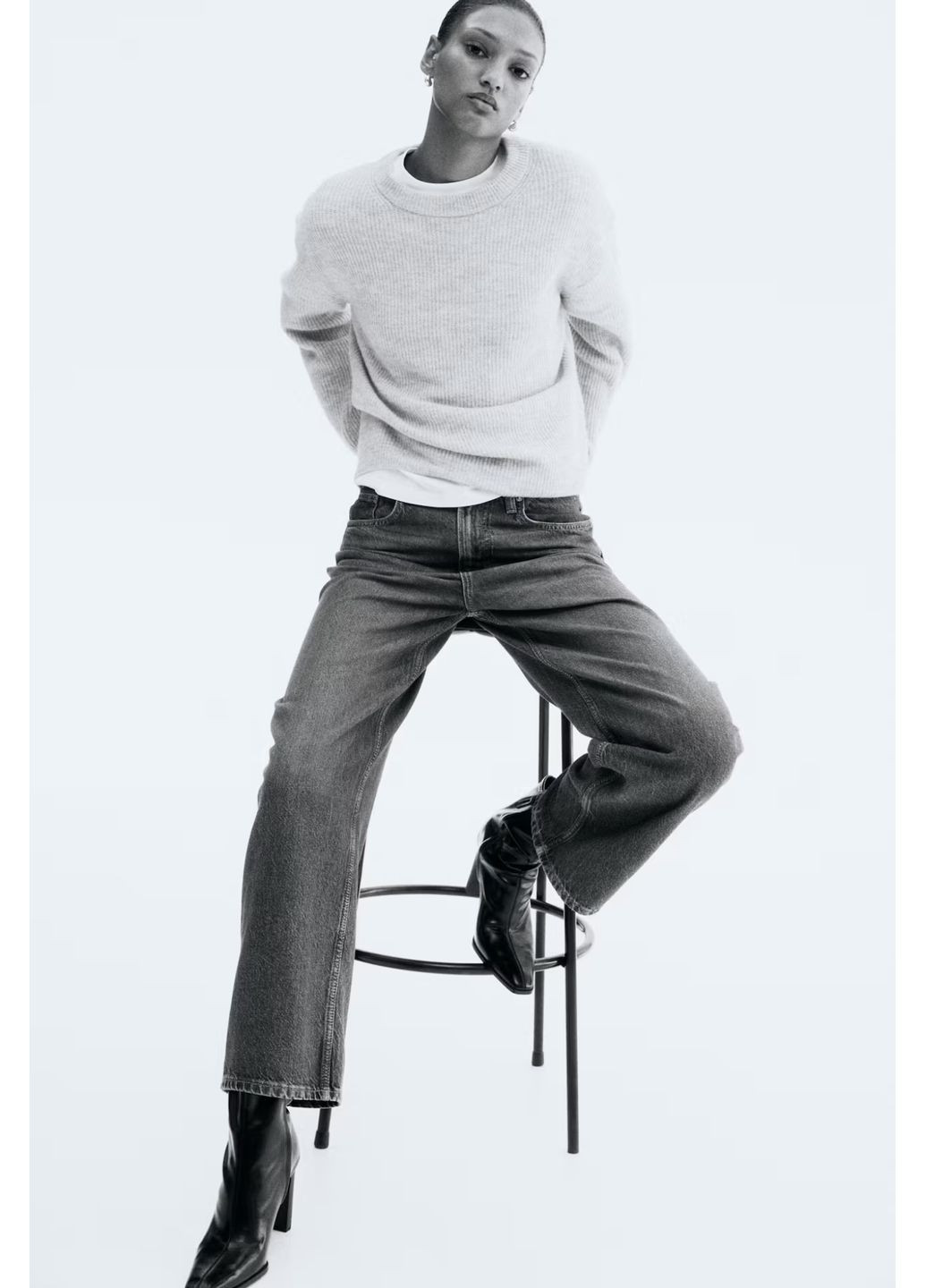 Світло-бежевий демісезонний светр з вовною H&M basic