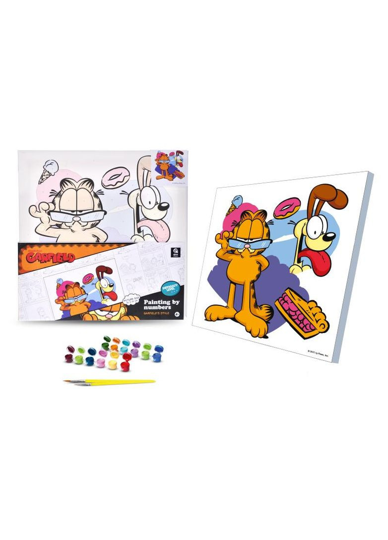 Набор для росписи по номерам 30х30 см. QB913-007 "Гарфилд стиляга" qbee (368709332)