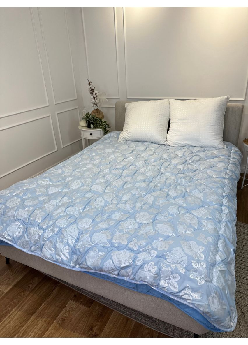 Ковдра євро подвійна 4 сезони з холлофайбера 21563 195х215 см синя Arda (369014421)