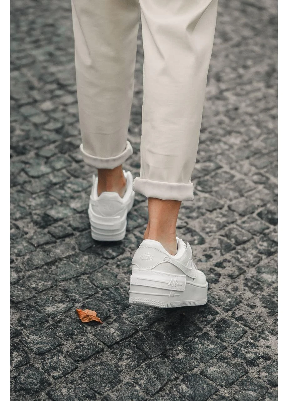 КРОСІВКИ ЖІНОЧІ NIKE AIR FORCE 1 SHADOW WHITE НАЙК АІР ФОРС 1 ПРЕМІУМ No Brand білі демісезони (367171192)
