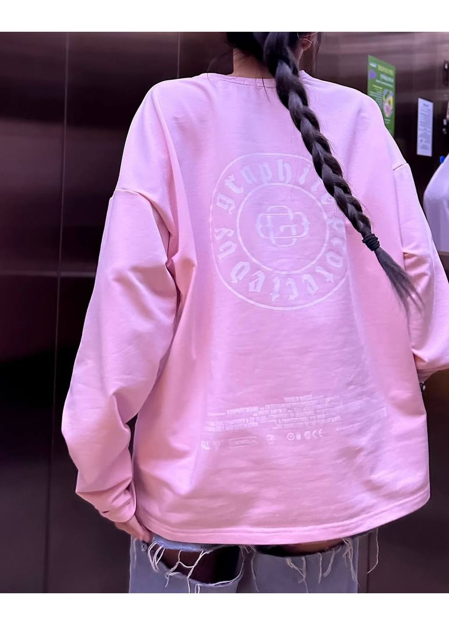 Жіночий лонгслів вільного крою з графічним написом MonCher (358067890)