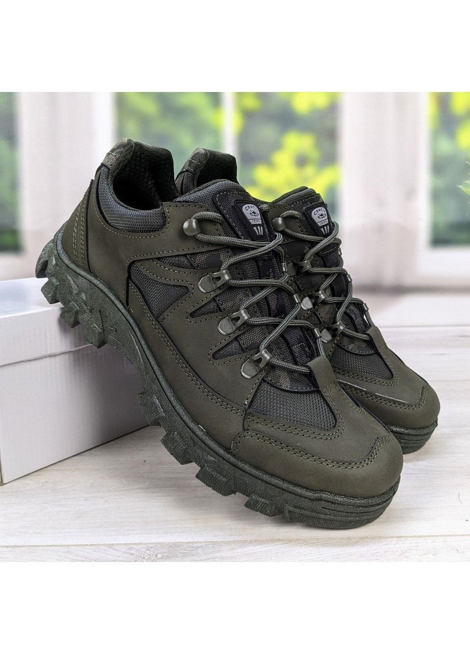 Оливковые (хаки) демисезонные кроссовки мужские демисезонные эко-кожа Dago