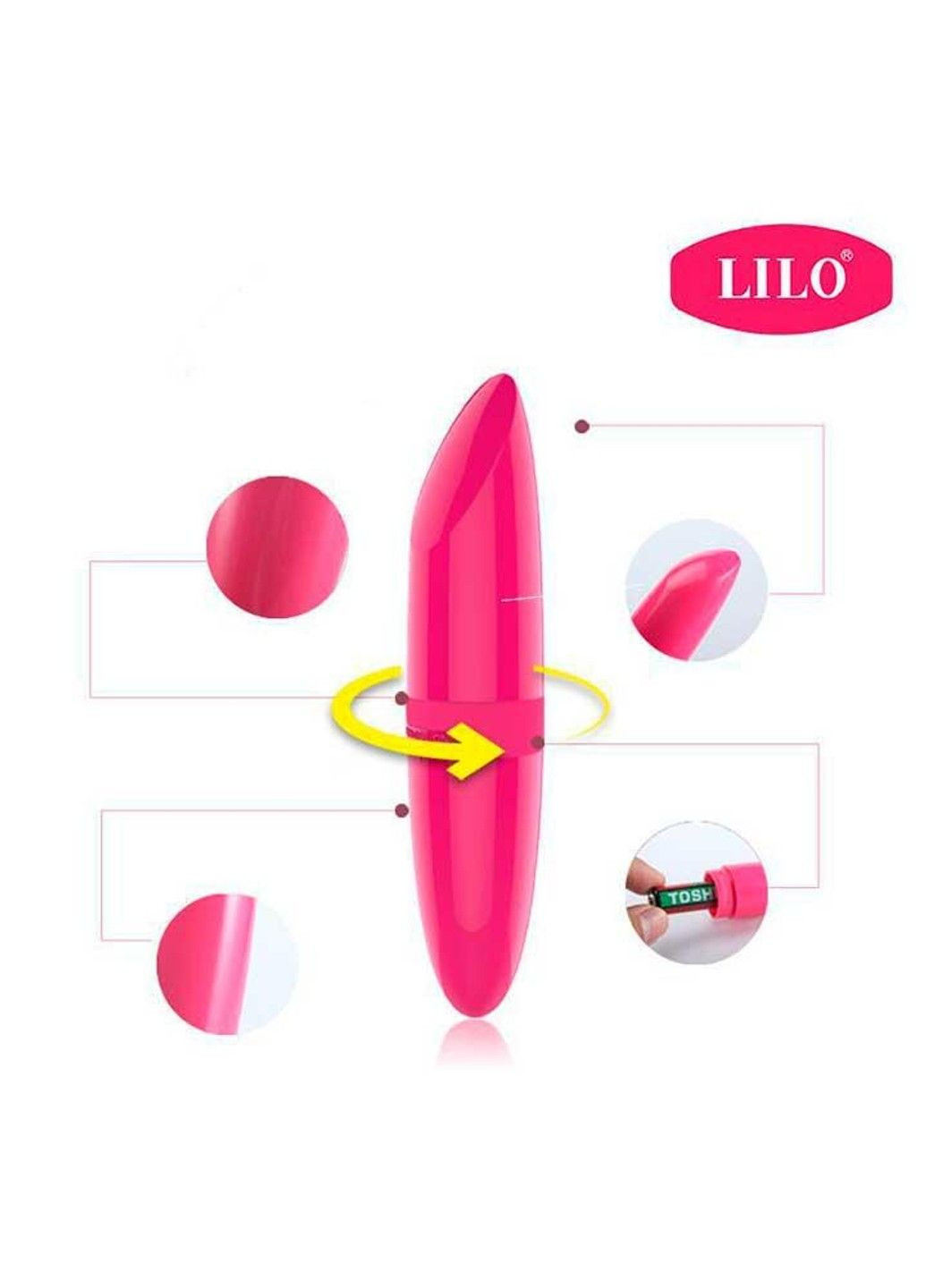 Розовый вибратор массажер LILO помада для стимуляции точки G – Вибраторы No Brand (288539055)