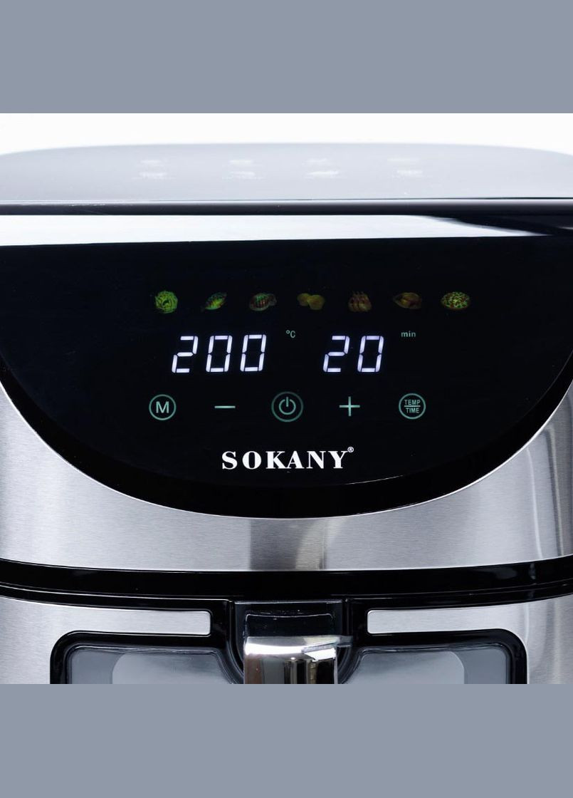 Аерофритниця аерогриль безмасляна SK-10031 7л електрична фритюрниця 1700 Вт Чорна Sokany (296925824)
