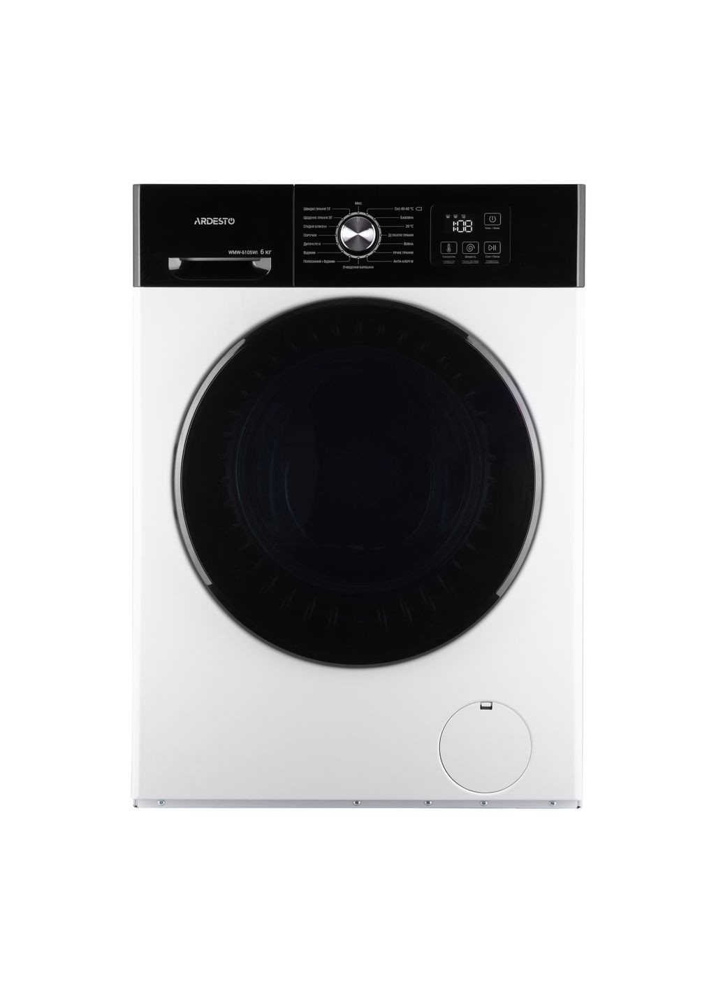 Пральна машина WMW-6105WI фронтальна Black Mars, 6кг, 1200, А+++, 46.5см, дисплей, інвертор, Ardesto (364275175)