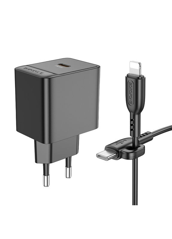 Зарядное устройство с быстрой зарядкой + кабель Lightning BAS15A |1Type-C, PD30W| Borofone (337350453)