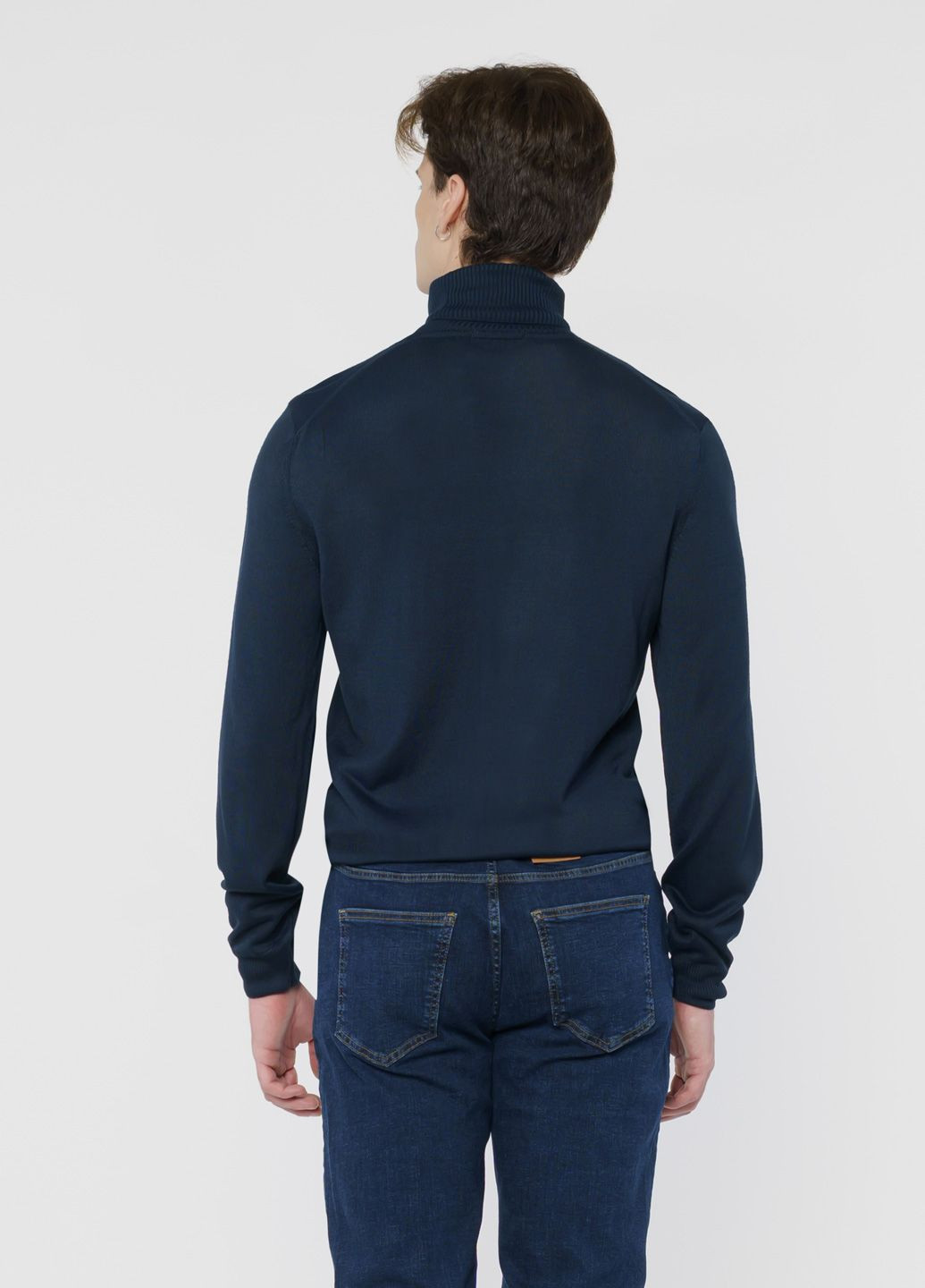 Синий зимний свитер мужской темно-синий Arber Roll-neck FF AVT49
