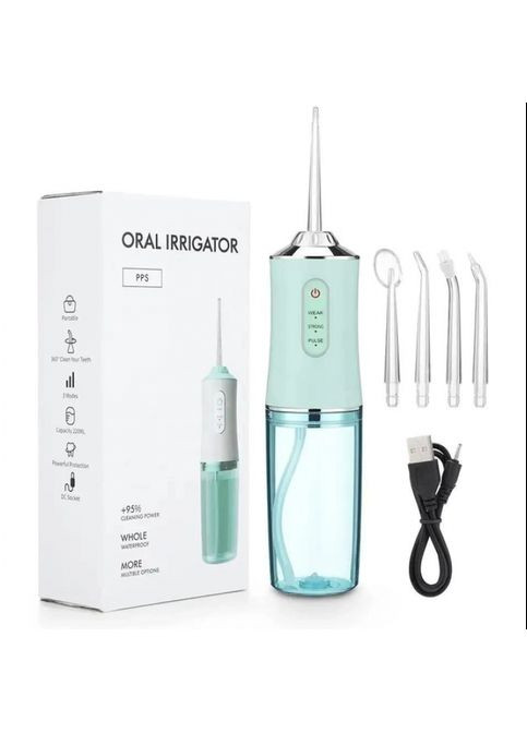 Ирригатор портативный электрический для зубов METR+ Oral Irrigator S3J2Ирригатор полости рта от USB Зелёный No Brand (333939973)