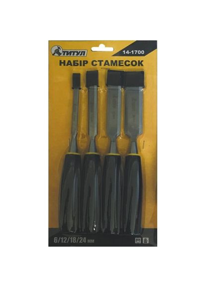 Стамески GM 4 шт.: 6,12,18,24 мм пласт. 14-1700 Титул (317195558)