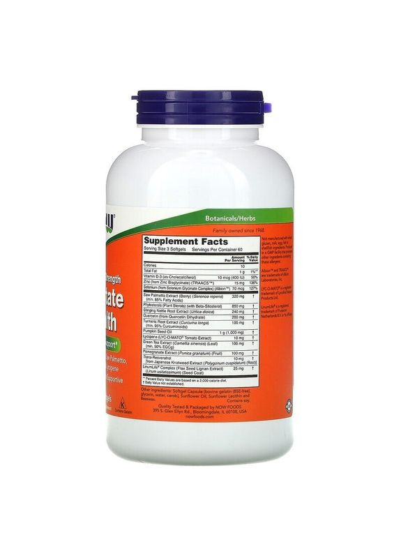 Натуральна добавка Prostate Health, 180 капсул Now (368150424)