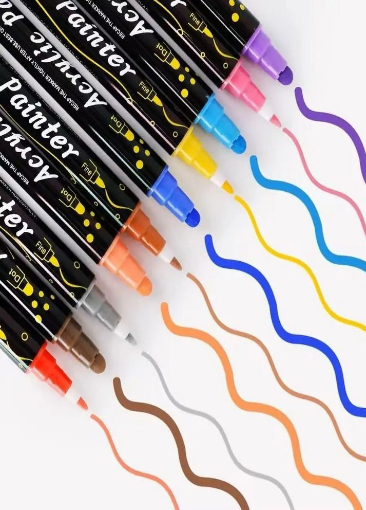 Набор акриловых маркеров 36 цветов для рисования, декора и творчества No Brand (352192383)