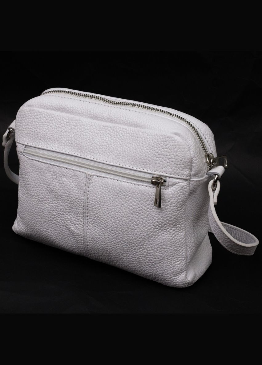Жіноча сумка крос-боді із натуральної шкіри 11650 Біла Grande Pelle (298570468)