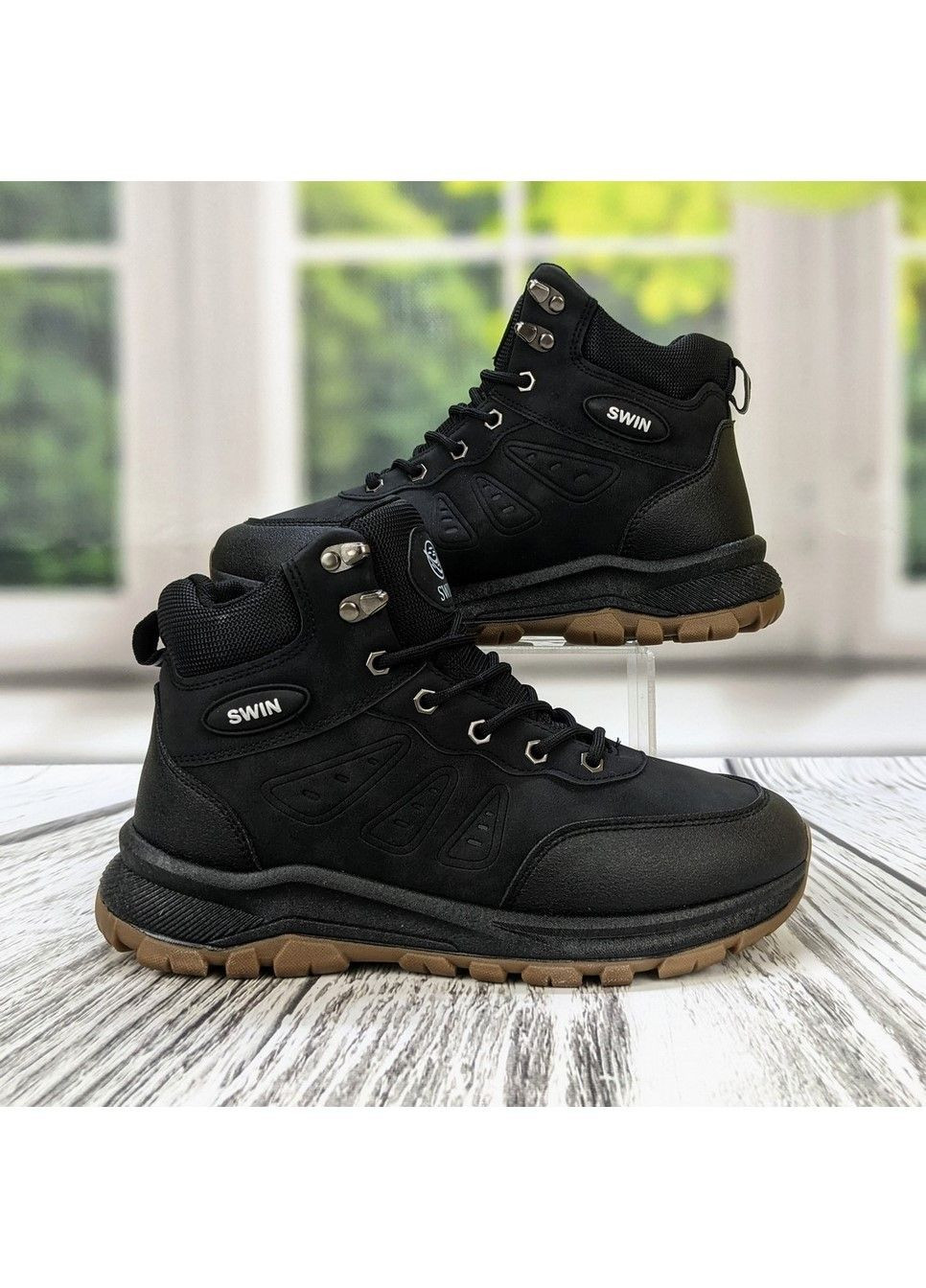 Черные зимние ботинки зимние мужские на меху Dual