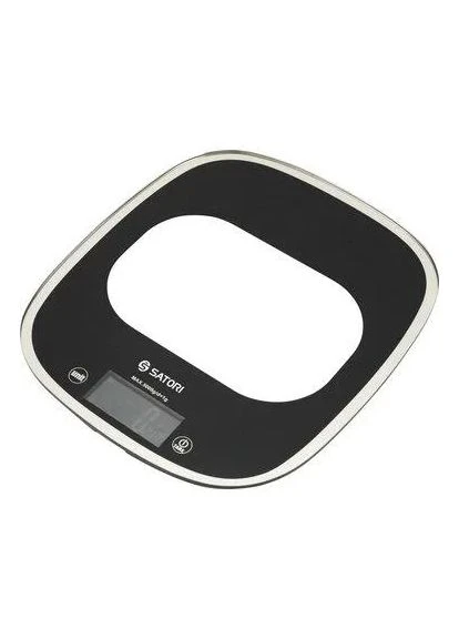 Кухонные весы SKS-221-BL электронные до 5 кг стекло 22,5х19,5 см черные Satori (393445646)
