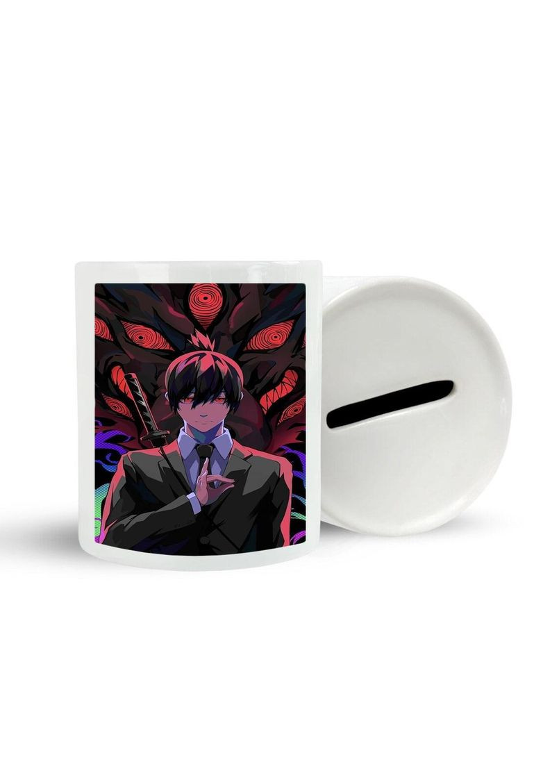 Копилка, копилка для денег Аниме Человек бензопила #0016 белый керамический No Brand (315045373)