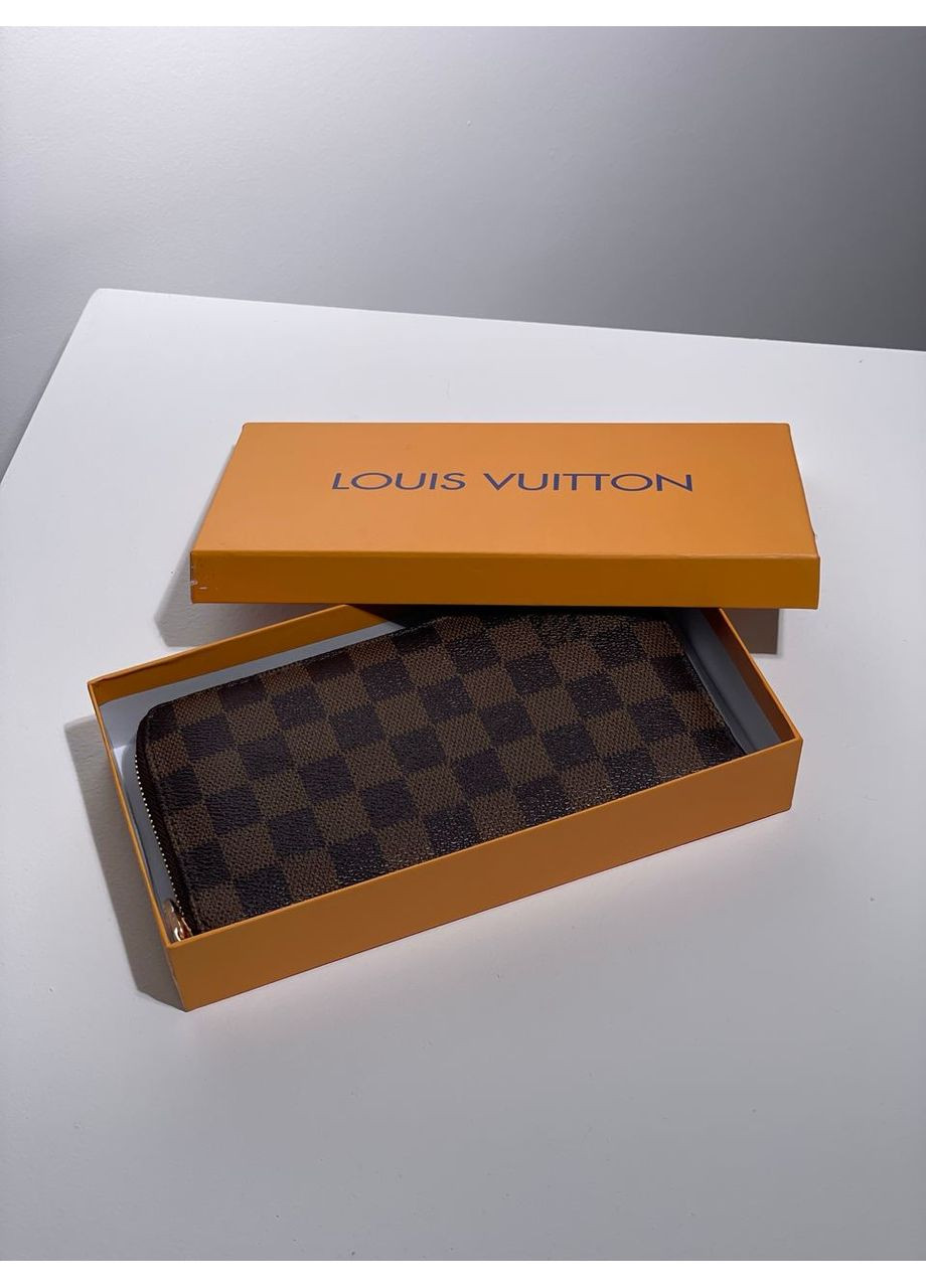 Кошелек коричневий бумажник женский Louis Vuitton Wallet Zippy Brown LV Луи Витон портмоне No Brand (360890545)