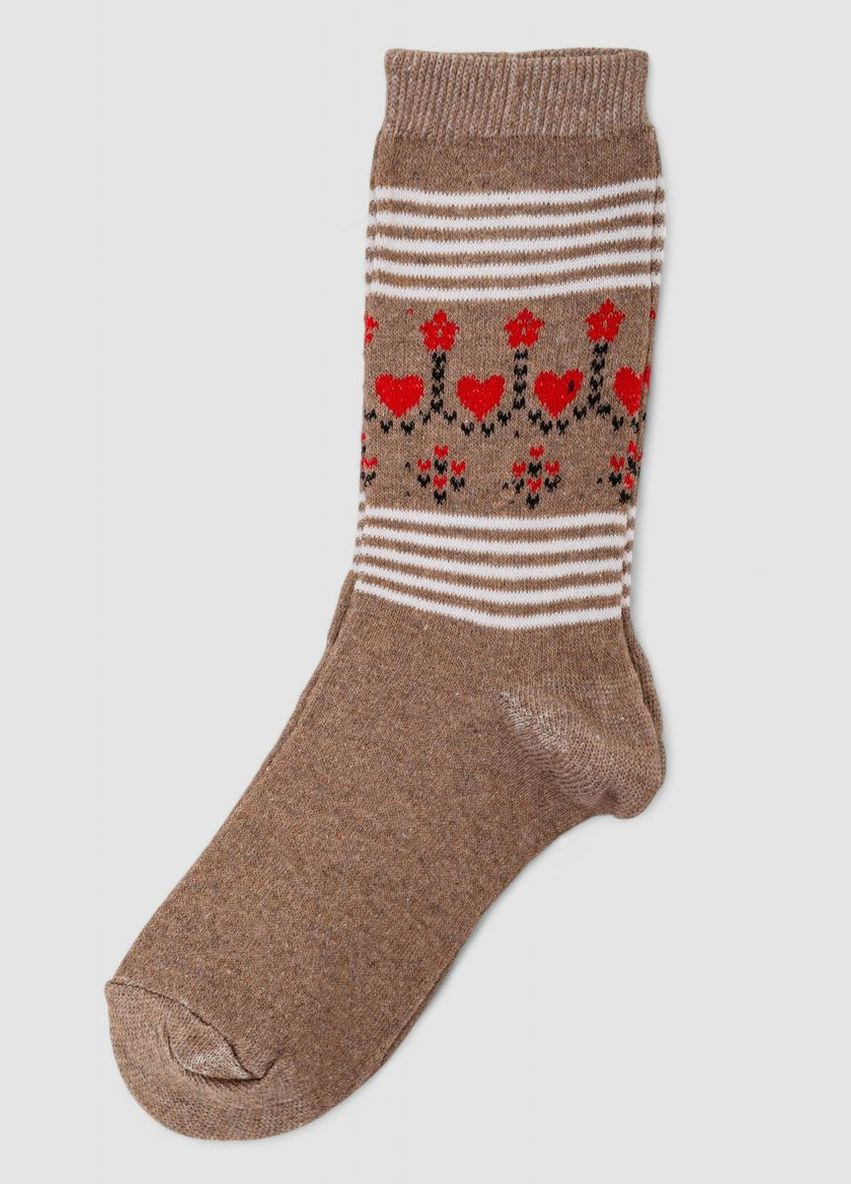 Бежеві шкарпетки жіночі з принтом, колір бежевий, 238r336-4 Bulut (361030837)