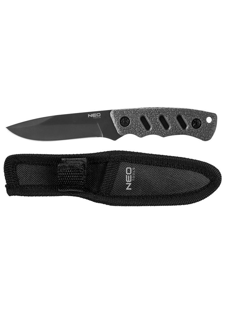 Ніж тактичний Bushcraft, 165мм, лезо 94мм, 3Cr13, ручка TPR, нейлоновий чохол Neo Tools (322336579)