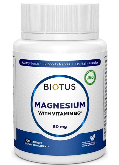 Магний В6 Magnesium with Vitamin B6 100 таб Biotus (357339652)