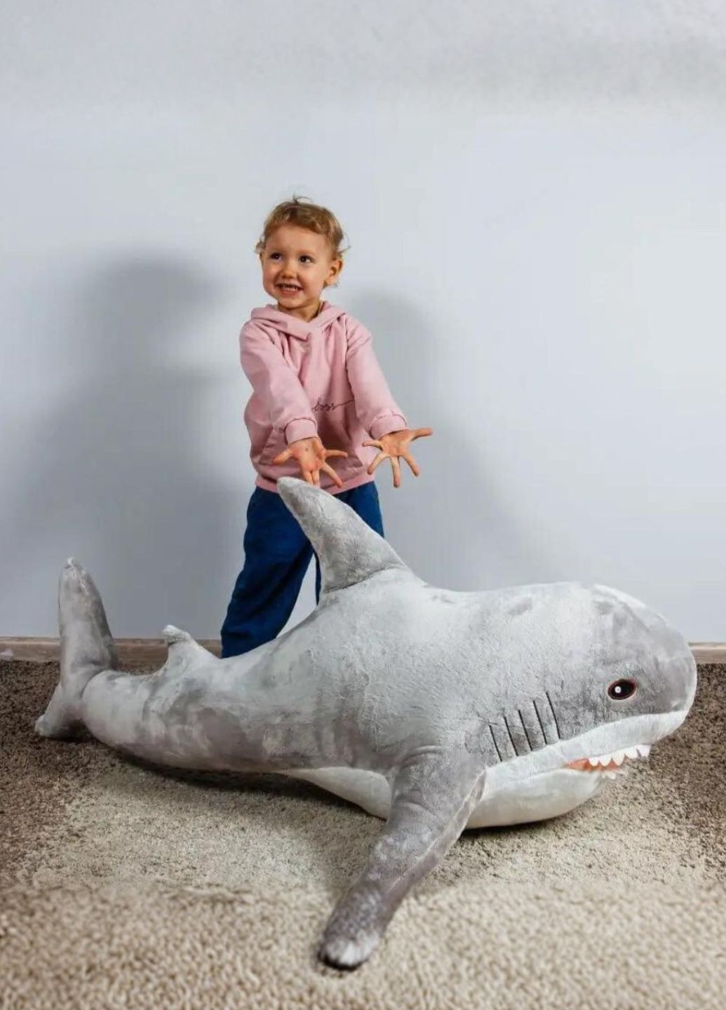 Большая мягкая игрушка Акула 140 см плюшевая подушка My Kigu (369774647)