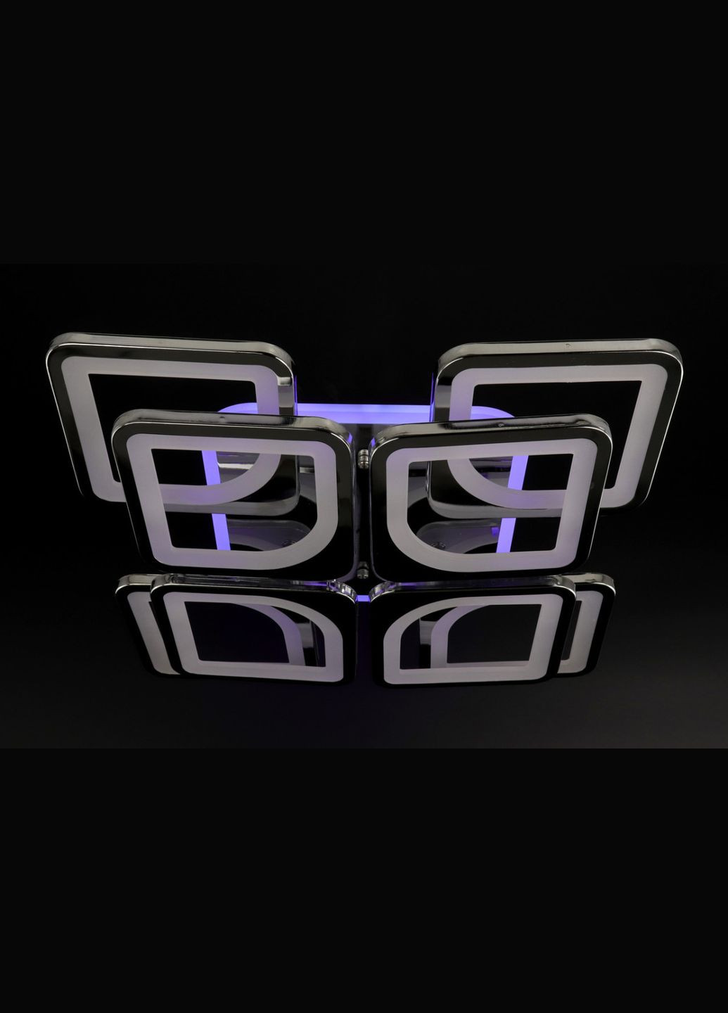 Люстра світлодіодна стельова LED світильник для квартири на стелю лед з пультом 25750 Хром 11х43х43 см. Sunnysky (364498840)