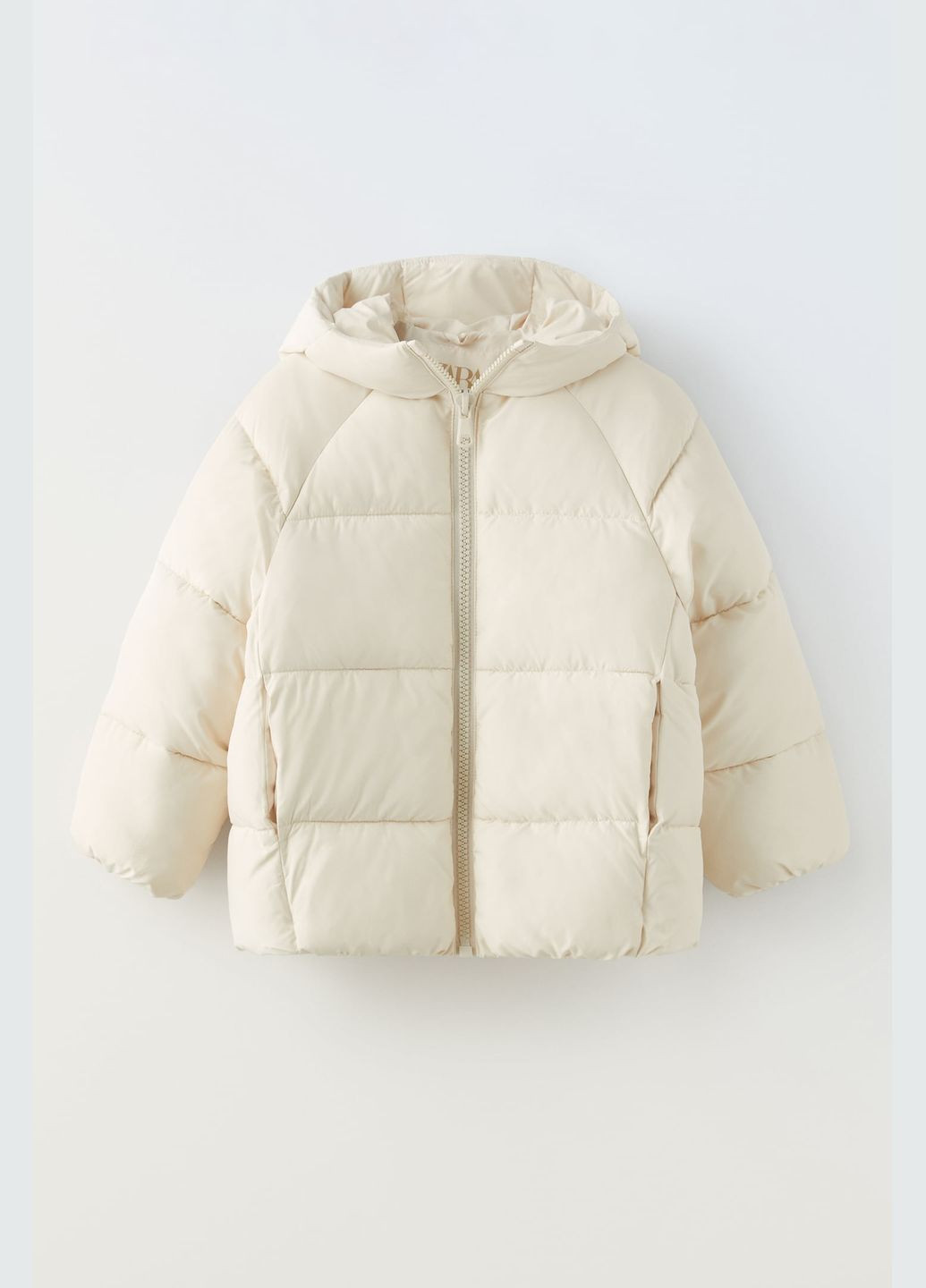 Бежевая зимняя зимняя куртка на девочку бежевая 0562702959 Zara