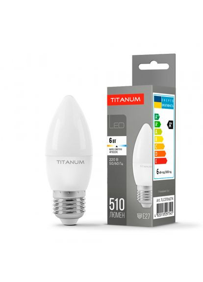 LED лампа TITANUM C37 6W E27 4100K (TLС3706274) Videx (305757255)