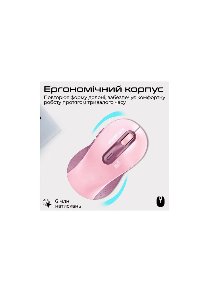 Мишка Ken Wireless/Bluetooth Pink (ken.pink) Promate (315720828)
